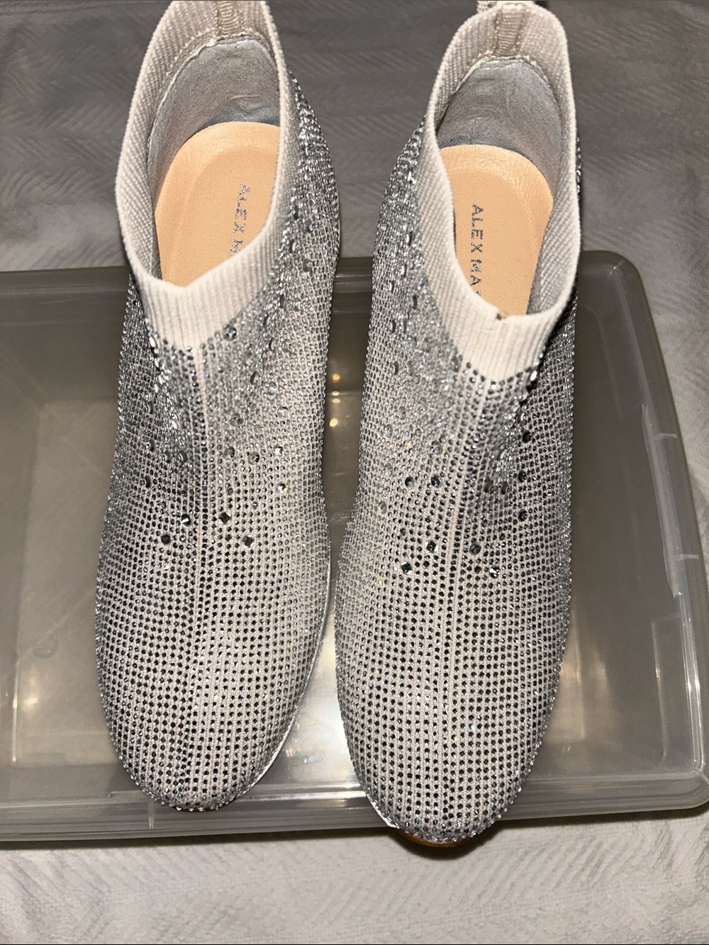 Alex Marie Silver Rhinestone Slip-On Sock Sneakers - Picture 5 of 5